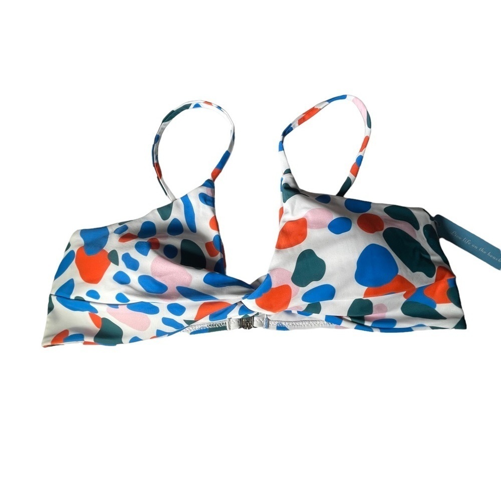 Live Life On The Beach Rainbow Dot Bikini Top NWT Large
